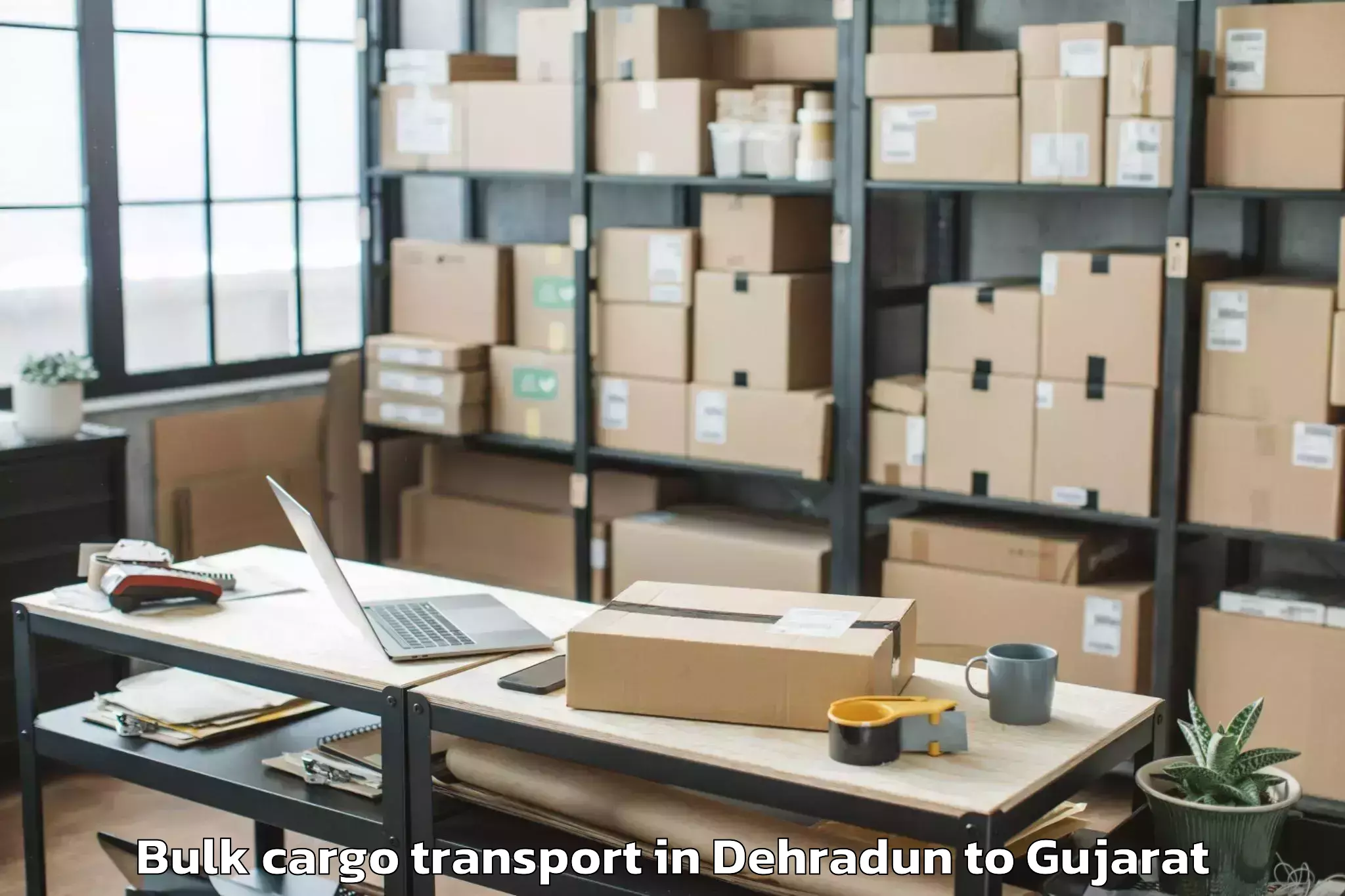 Hassle-Free Dehradun to Jhulasan Bulk Cargo Transport